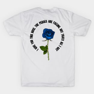 Roses Blue, white T-Shirt